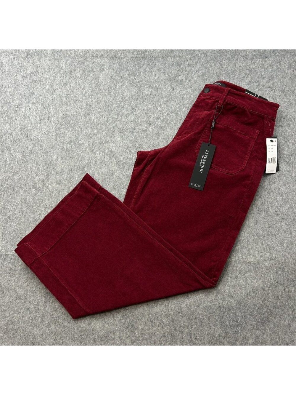 Liverpool Corduroy Crop Wide Leg Pants Women's Size 8 / 29 Mid Rise Ruby NWT